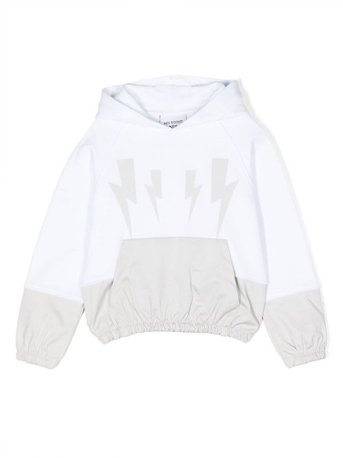 Graphic-print cotton hoodie - Blue