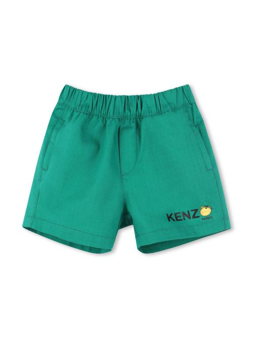 Logo-print cotton shorts - Green