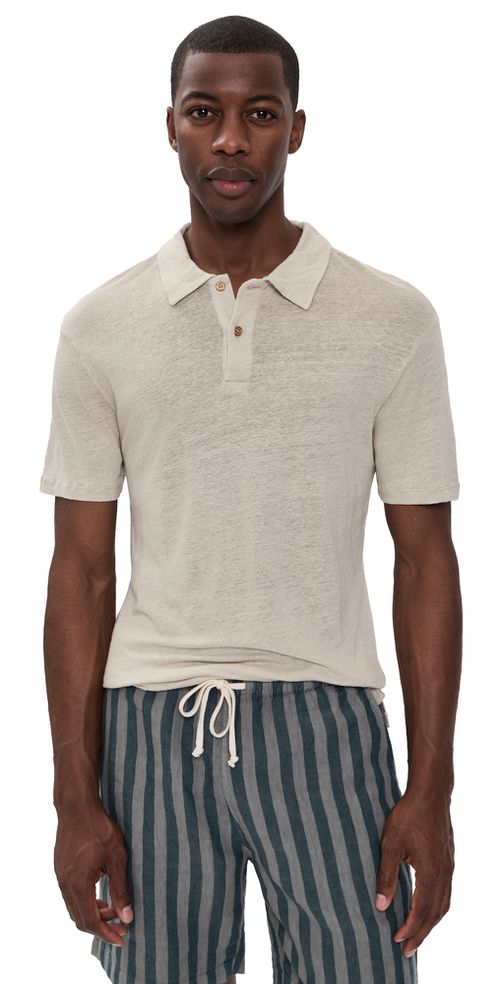 Linen Knit Polo Bone