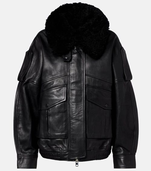 Avril oversized leather jacket