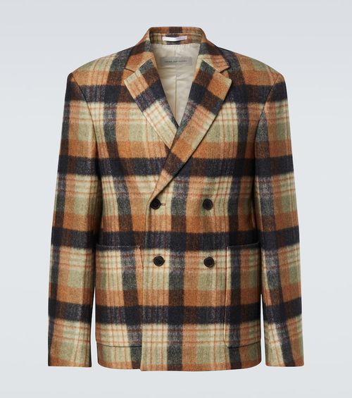 Checked wool blazer