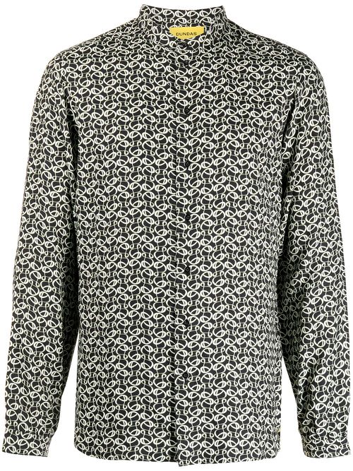 Monogram button-up shirt - Black