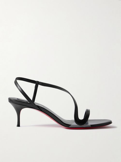 Rosalie 55 Leather And Pvc Slingback Sandals - Black
