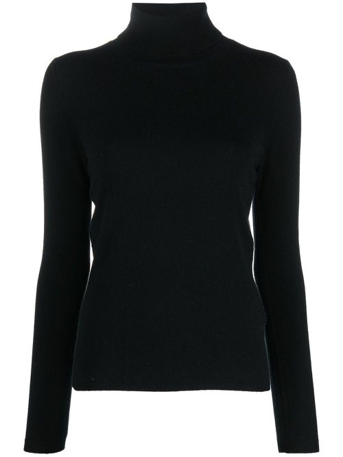 Roll-neck cashmere jumper - Black