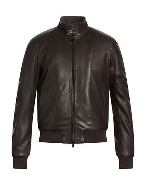 Man Jacket Dark brown Size 38 Leather
