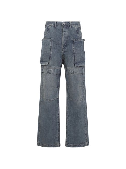 Cotton Belt Loops Pants with Multiple Flap Pockets and Button Closure