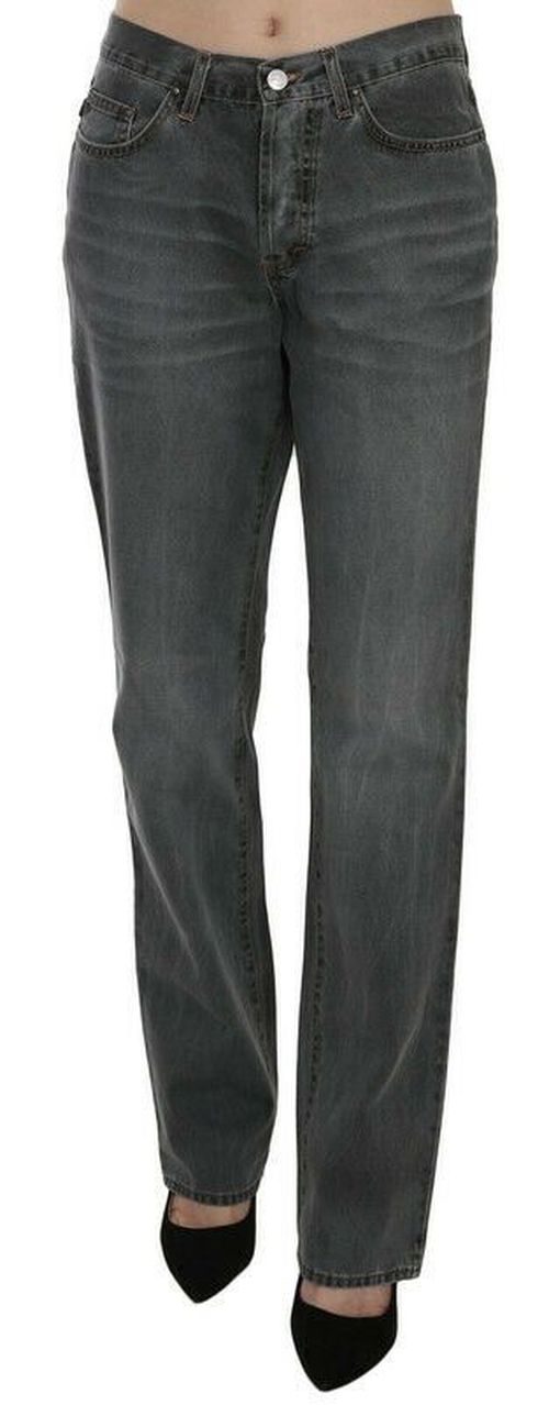 Gray Washed Straight Jeans — Gray