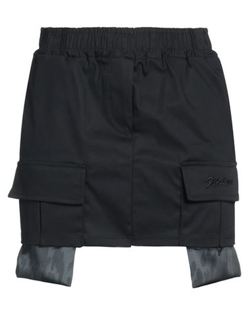 Disclaimer Woman Mini skirt Black Size L Cotton, Elastane