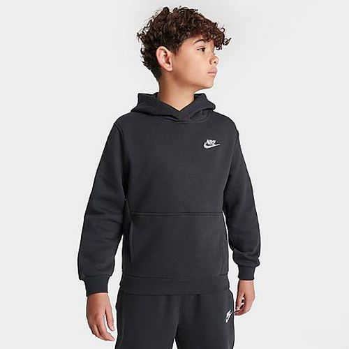 Kids Sportswear Club Fleece Pullover Hoodie in Black/White