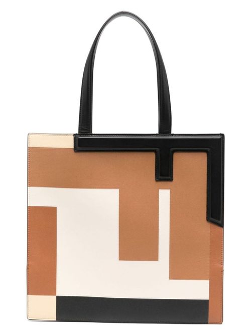 Women's Fendi Flip Medium Leather Tote in Black | Size UNI | 8BH419AS4DF1OZ3