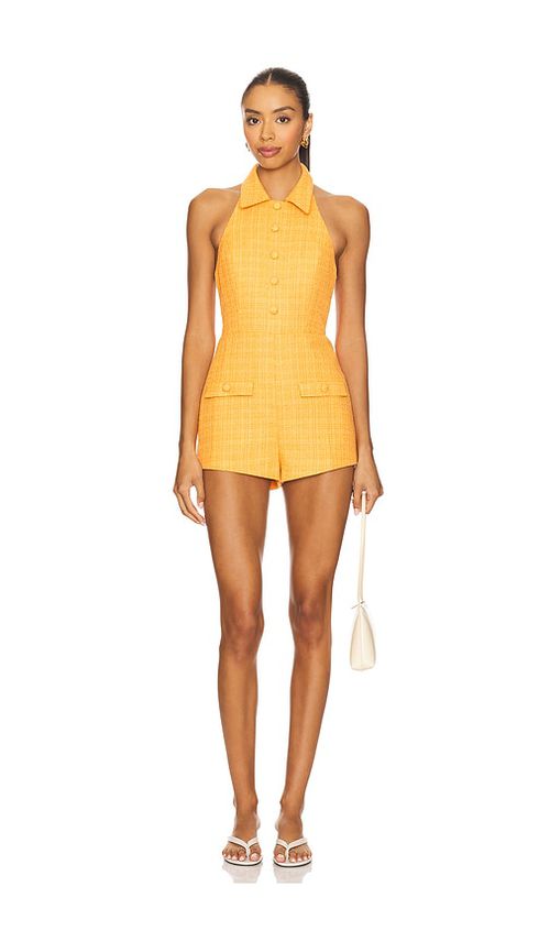Amanda Uprichard PLAYSUIT ARCHER in Orange. Größe XS. Also in