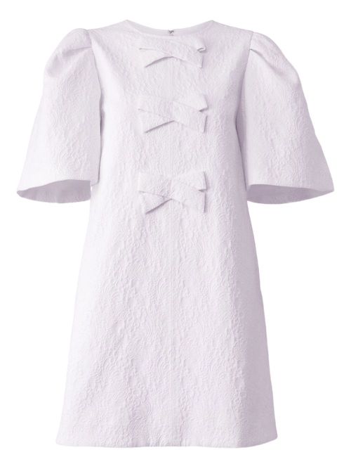 Cloqué-effect mini dress - White