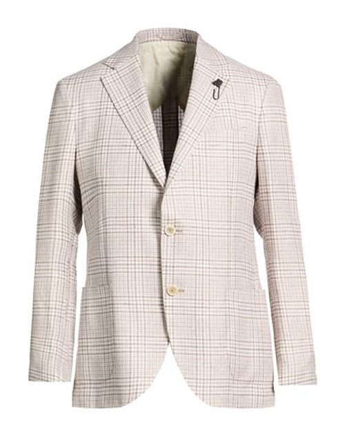 Man Blazer Beige Size 40 Cotton, Linen