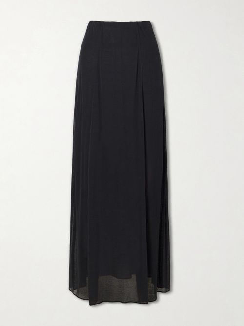 Cocoon Cotton-voile Maxi Skirt - Black