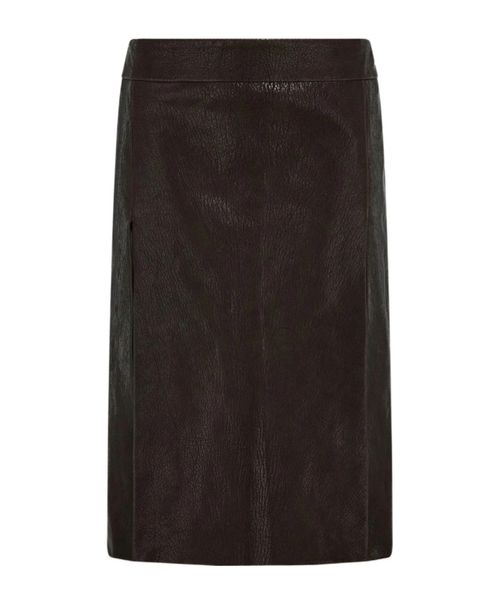 Midi leather skirt