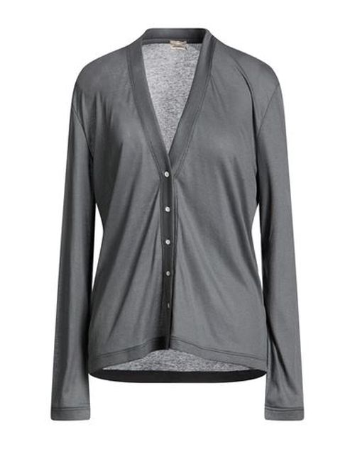 Woman Cardigan Grey Size L Cotton, Silk