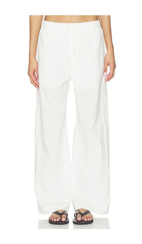 Artless Forever Linen Relaxed Pants in White. - XXS also in XS, S, M