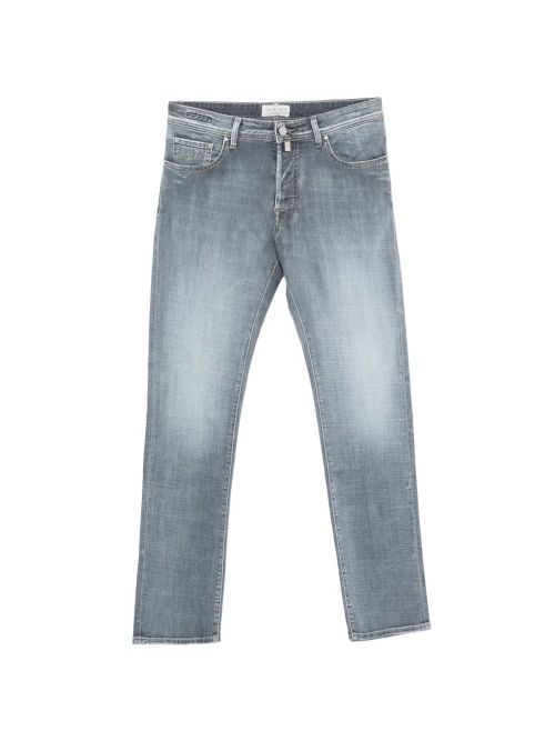 Light Grey Button Jeans — Grey