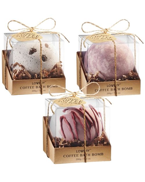 3pc Bath Bomb Gift Set in Coffee Scent