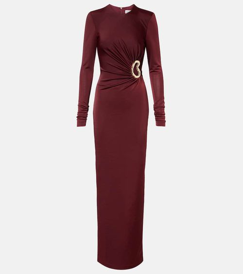 Mischa embellished gathered jersey gown