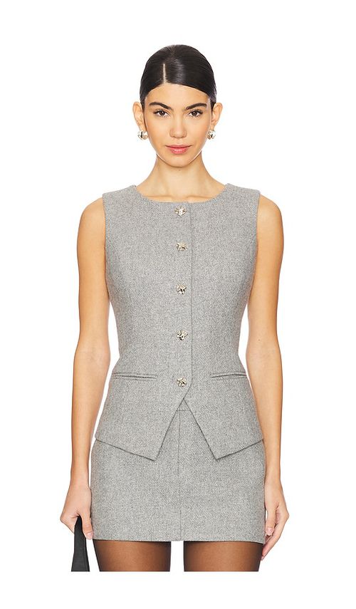 Line & Dot Damson Vest in Grey. -  S also in