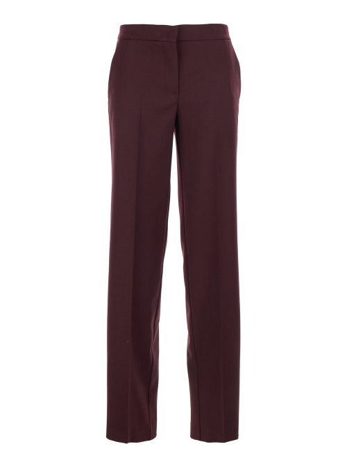 Wool Blend Stretch Trousers — Purple
