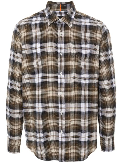 Plaid flannel cotton shirt - Green