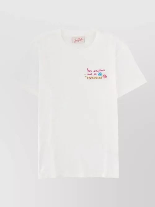 Saint Barth - emilie crew neck embroidered short sleeve top
