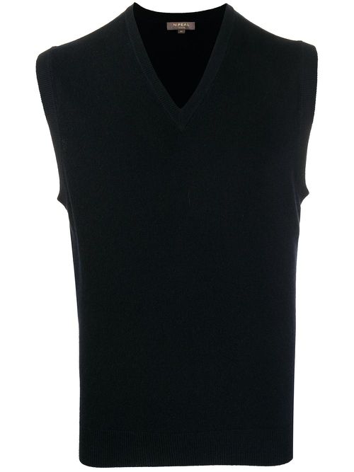 V-neck cashmere top - Blue