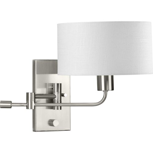 Brushed Nickel One Light Wall Bracket from the Carrick Collection