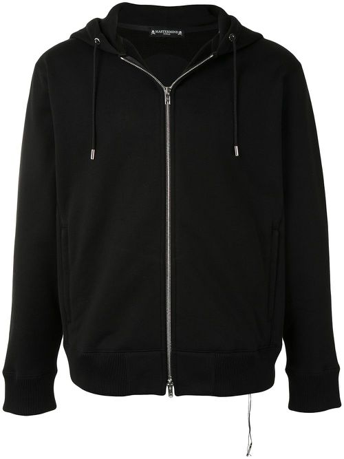 Skull-print cotton hoodie - Black