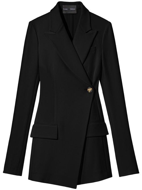 Double-breasted peak-lapel blazer - Black
