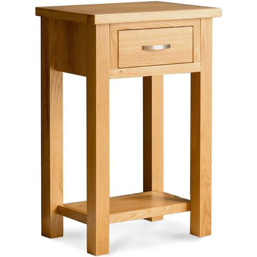 London Oak Hall Table with Drawer | Light Oak | Solid Wood | Roseland