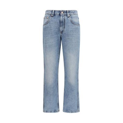 Straight-Leg Cotton Jeans — Blue