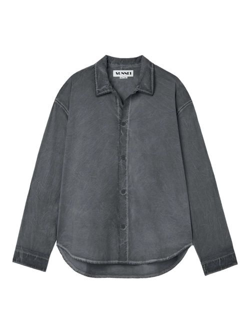 Washed-effect button-up shirt - Grey