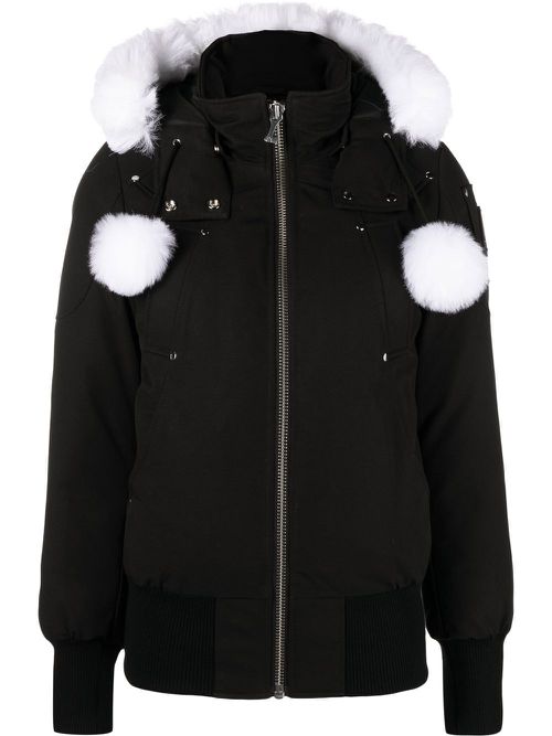 Feather down hooded jacket - Black