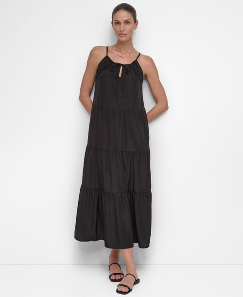 long sleeve black knit dress Kloey Long Sleeve Knit Maxi Dress L | XL | Black | Womens