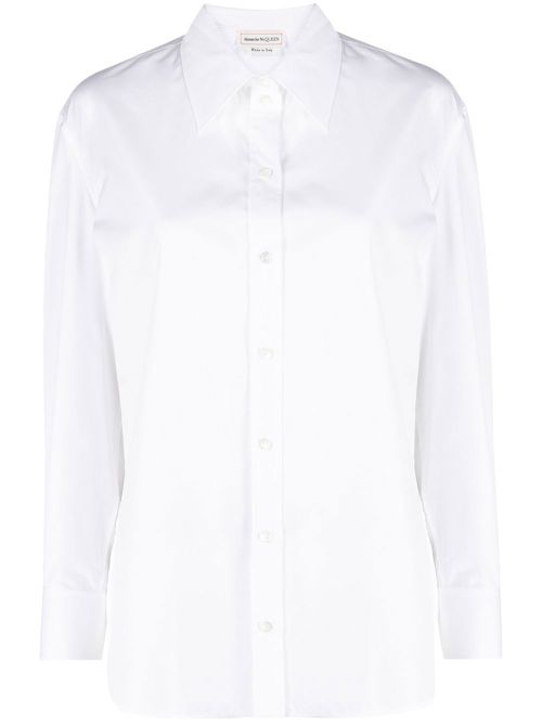 Long-sleeved cotton shirt - White