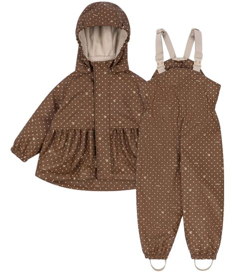 Konges Sløjd Rainwear M/u Suspenders w. Fleece - PU - Rainy Palm - Konges Sløjd - 7-8 Y 122-128 - Rainwear