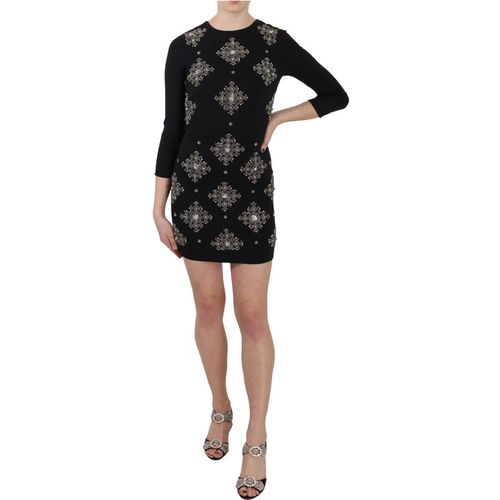 John Richmond Womens Embellished Mini Dress 34 Sleeves - Black Viscose - Women