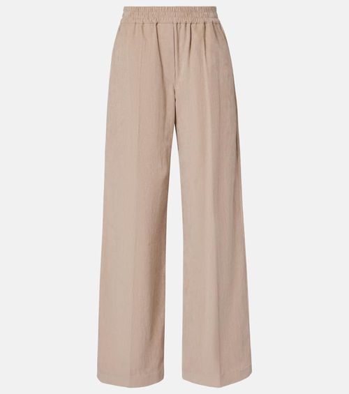 Cotton corduroy wide-leg pants