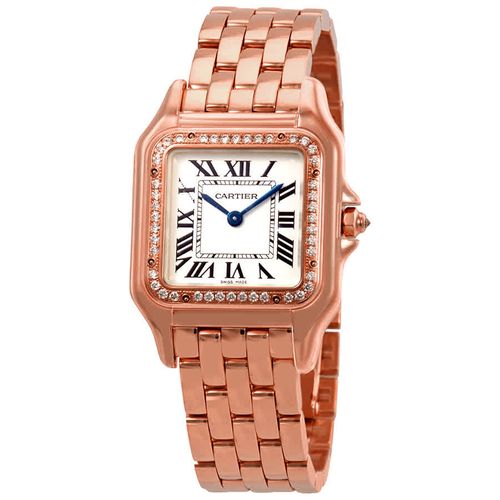Panthere de Silver Dial 18kt Rose Gold Ladies Watch WJPN0009