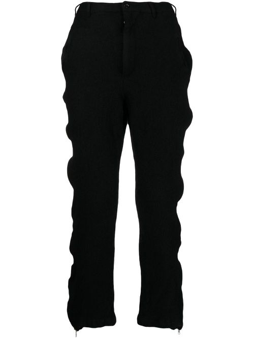 Zipper-trim trousers