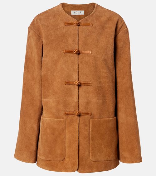 Róhe Leather-trimmed suede jacket