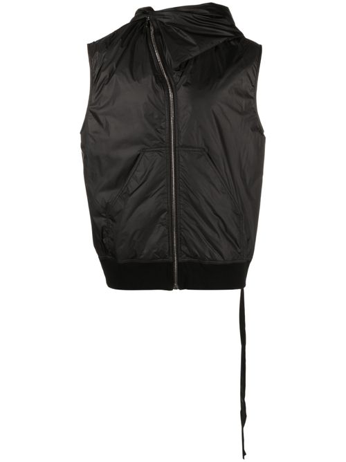 Pouch-pocket zip-up hoodie - Black