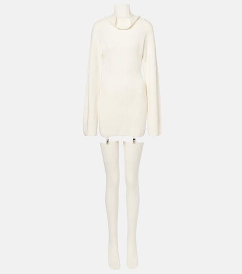 Aya Muse Cursa cashmere sweater dress and socks