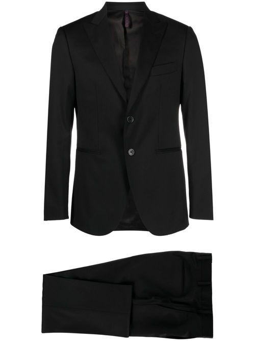 Single-breasted wool suit - Black