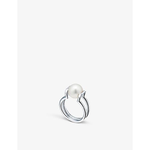 Womens Silver Tiffany HardWear Sterling-silver and Freshwater Pearl Ring