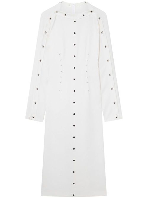 Stud-embellished midi dress - White