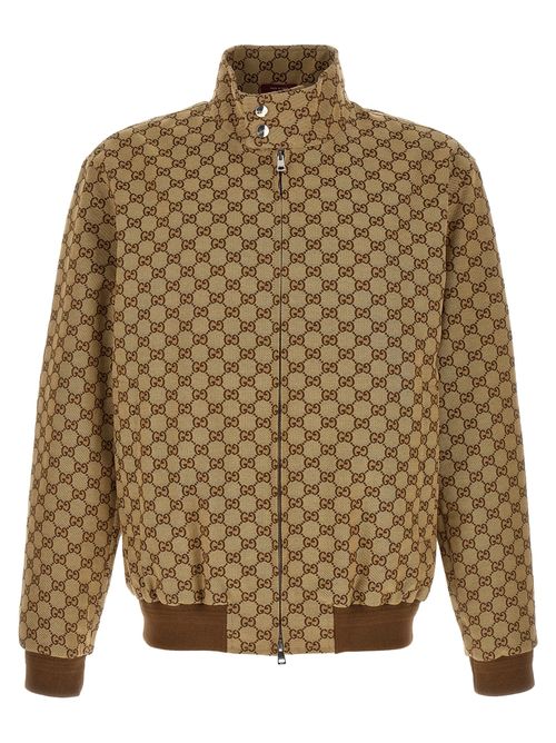 GG Monogram Bomber Jacket — Beige